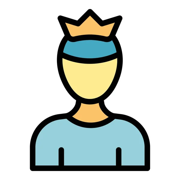 Self-esteem crown icon color outline vector — 스톡 벡터