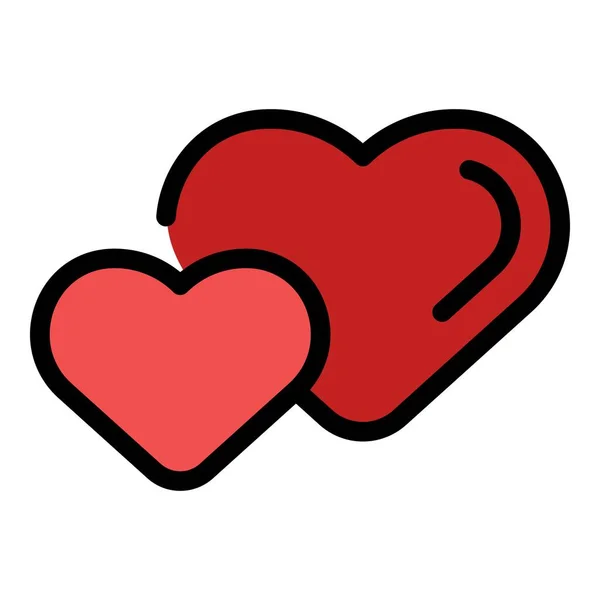 Self-esteem love heart icon color outline vector — 图库矢量图片
