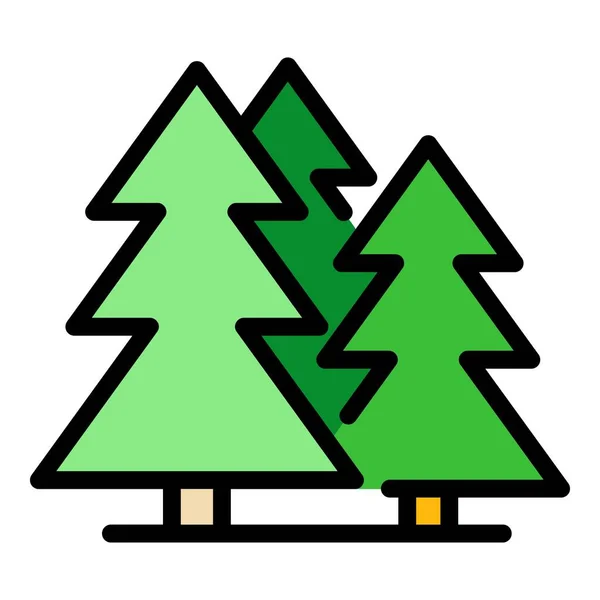 Trees paper material icon color outline vector — стоковый вектор