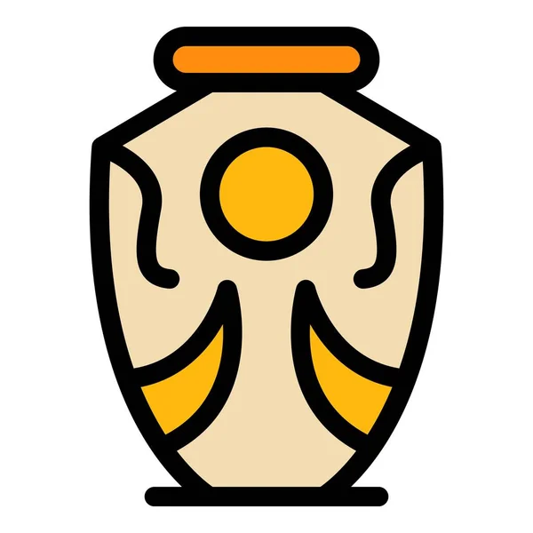 History amphora icon color outline vector — Stockvektor