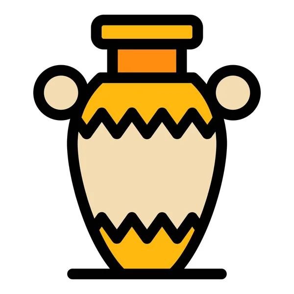 Vessel amphora icon color outline vector — Stockvektor