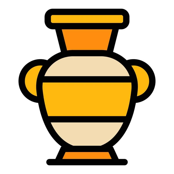 Griechische Vase Symbol Farbe Umrissvektor — Stockvektor