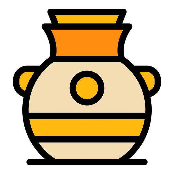 Egyptian amphora icon color outline vector — Wektor stockowy