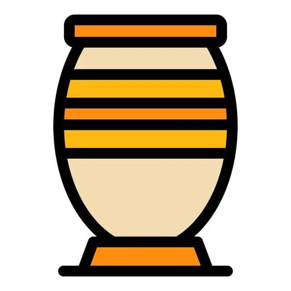 Greek pottery icon color outline vector — Vettoriale Stock