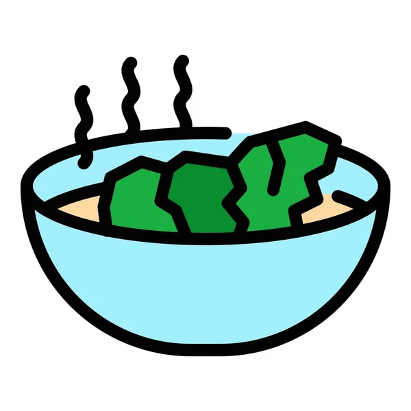 Hot meal icon color outline vector — Stock vektor