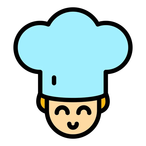 Chef hatt ikon färg kontur vektor — Stock vektor