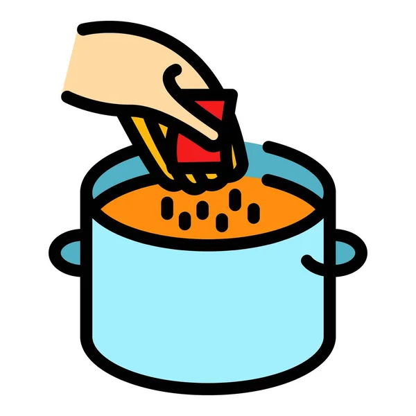 Salting food icon color outline vector — ストックベクタ
