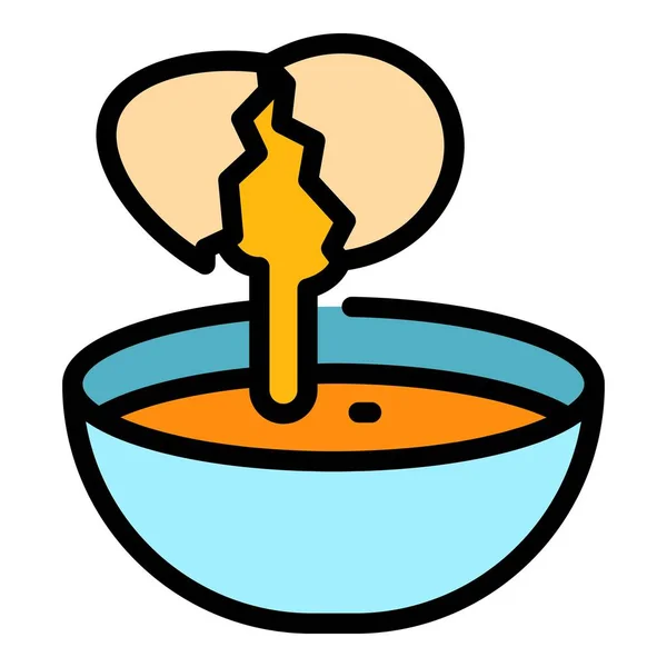 Eierschale Kochen Symbol Farbe Umrissvektor — Stockvektor