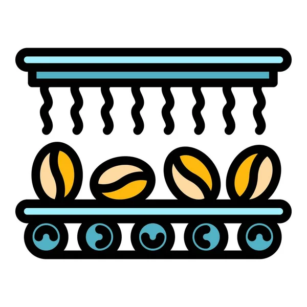 Factory roasting coffee icon color outline vector — стоковый вектор