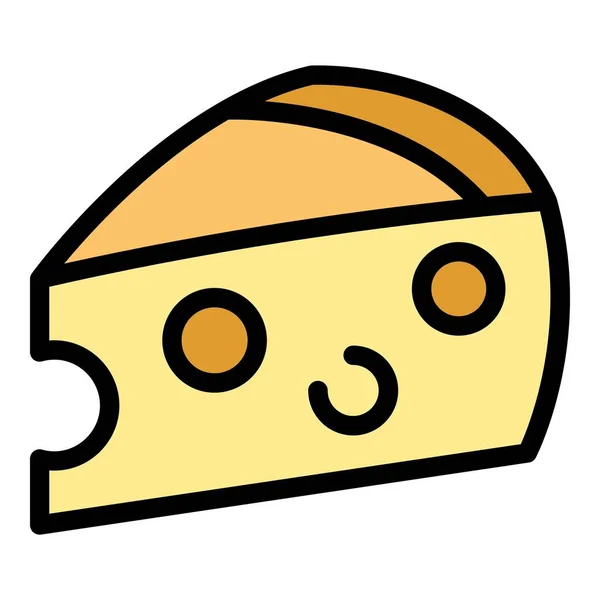 Queso de leche icono color contorno vector — Vector de stock