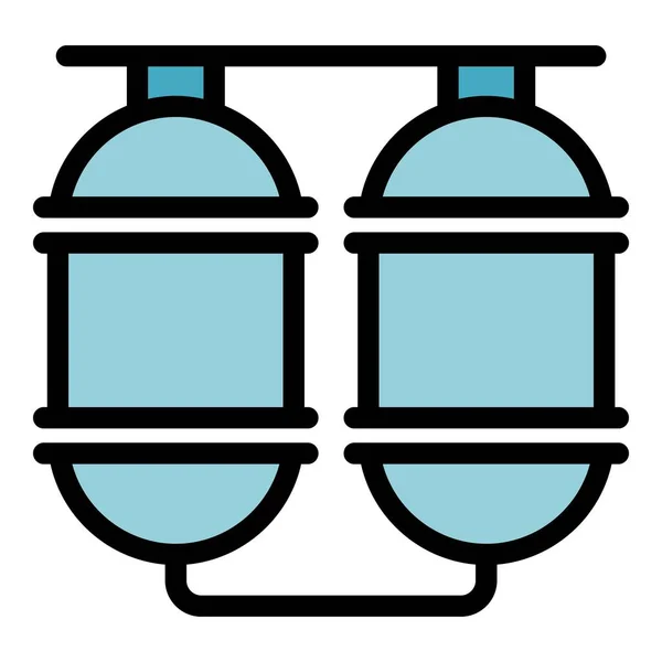 Rohmilch Container Symbol Farbe Umrissvektor — Stockvektor