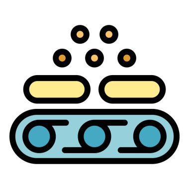 Peynir işlem simgesi tuzlama rengi ana hatları vektörü