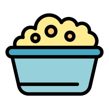 Kase peyniri simgesi renk ana hatları vektörü