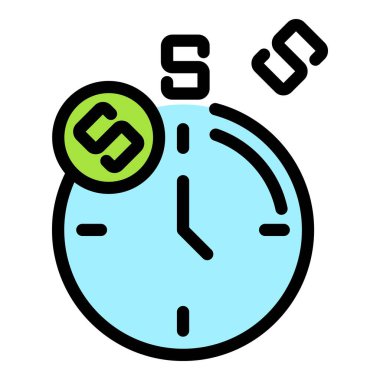 Zamanlayıcı fiyat çarpımı renk ana hatları vektörü