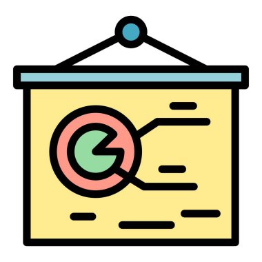 Pazar segmentasyon simgesi renk ana hatları vektörü