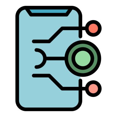 Pazar tahmin simgesi renk ana hatları vektörü