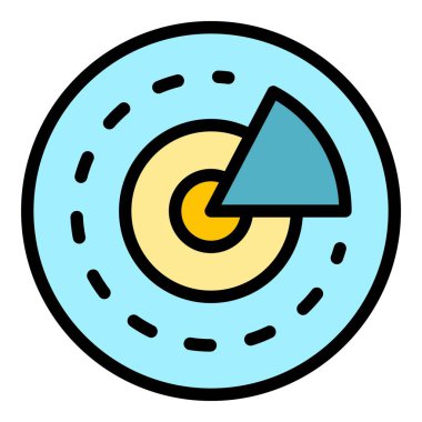 Pasta grafiği hedef kitle renk ana hatları vektörü