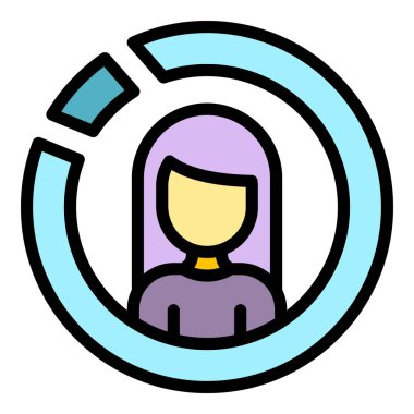 Kadın hedef kitle renk ana hatları vektörü