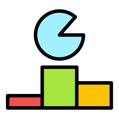 Birincilik podyum hedef simgesi renk ana hatları vektörü