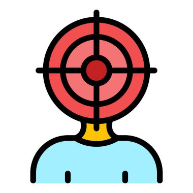 Hr hedef simge renk ana hatları vektörü