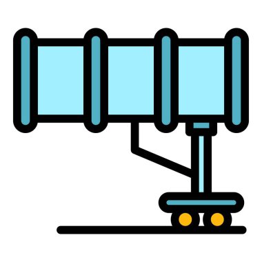 Yolcu merdiveni simgesi renk çizgisi vektörü