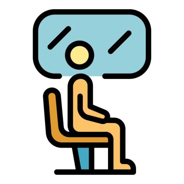 Metro yolcu simgesi renk ana hatları vektörü