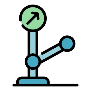 Demiryolu gösterge simgesi renk ana hatları vektörü