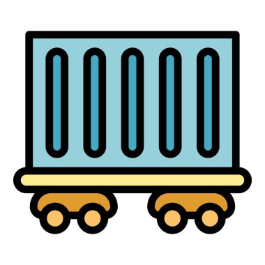 Demiryolu simgesi renk ana hatları vektörü