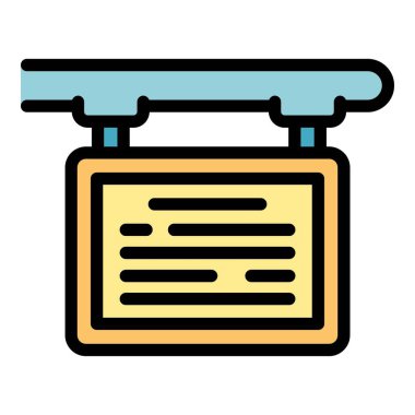 Metro stand simgesi renk ana hatları vektörü