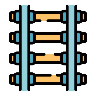 Demiryolu iz simgesi renk dış hat vektörü