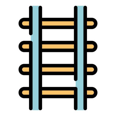 Demiryolu simgesi renk ana hatları vektörü