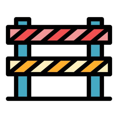 Yol engelleme simgesi renk ana hatları vektörü