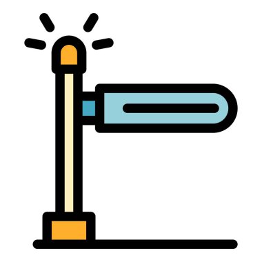 Demiryolu simgesi renk çizgisi vektörü