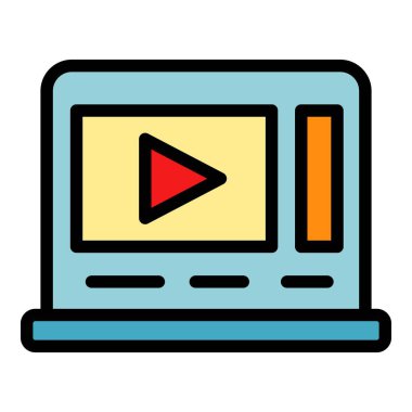 Çokluortam düzenleme simgesi renk ana hatları vektörü