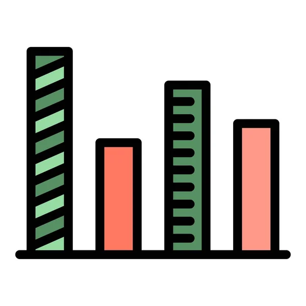 Market statistics icon color outline vector — стоковый вектор