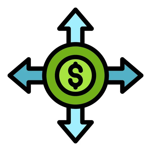 Target money icon color outline vector — ストックベクタ