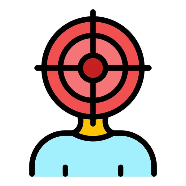 Hr target icon color outline vector — стоковый вектор