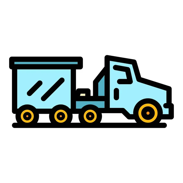 Airport truck icon color outline vector — 스톡 벡터