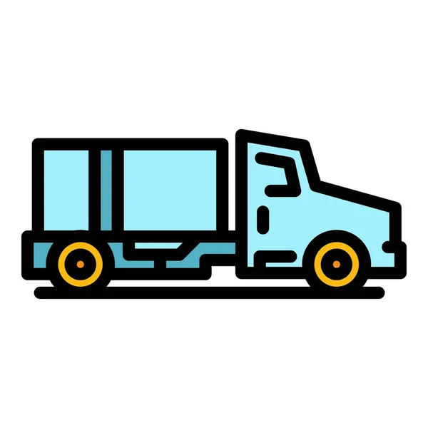 Airport service truck pictogram kleur schets vector — Stockvector