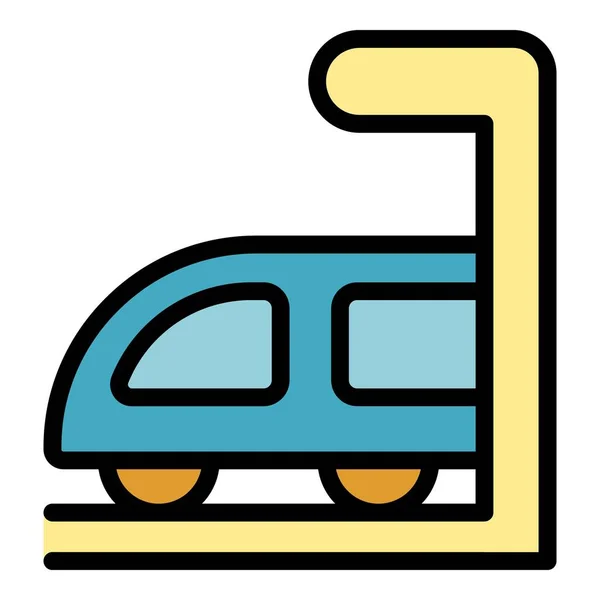 Subway treno icona colore contorno vettoriale — Vettoriale Stock