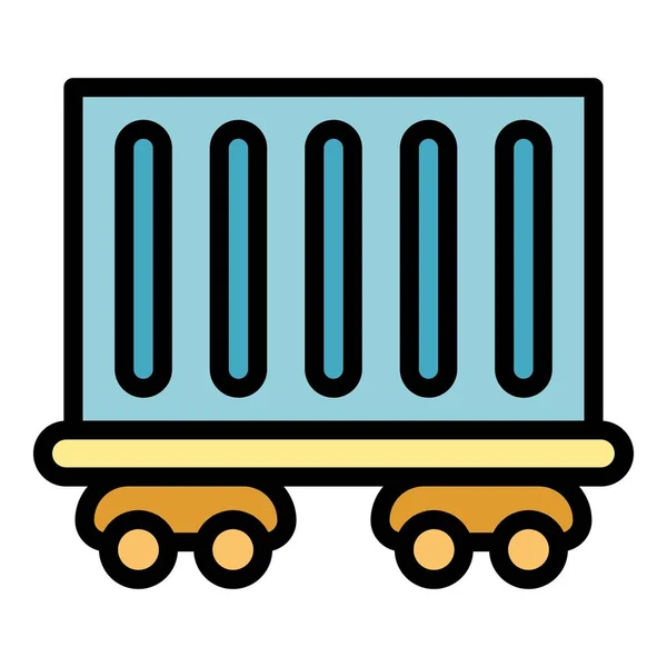 Railcar icon color outline vector — Stock Vector