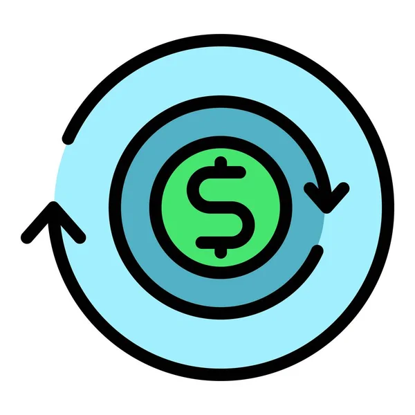 Pieniądze online konwersja ikona kolor zarys wektor — Wektor stockowy