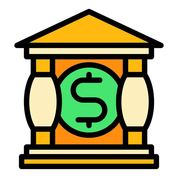 Bank money transfer icon color outline vector — Vetor de Stock