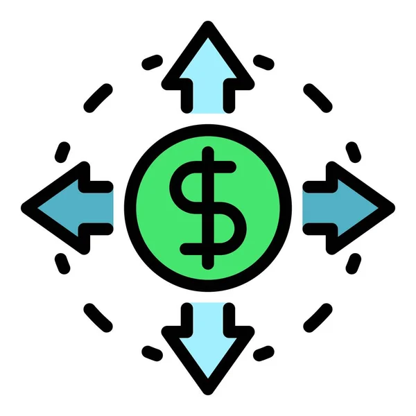 Bankieren geld overdracht pictogram kleur overzicht vector — Stockvector