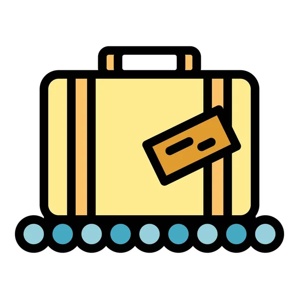 Airport luggage icon color outline vector — Vetor de Stock