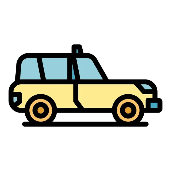 Aeropuerto taxi icono color contorno vector — Archivo Imágenes Vectoriales