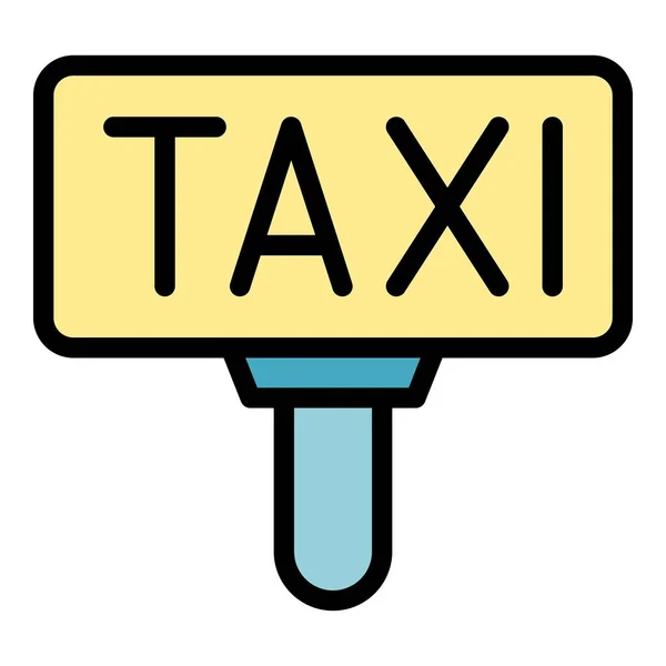 Taxi tábla ikon szín vázlat vektor — Stock Vector