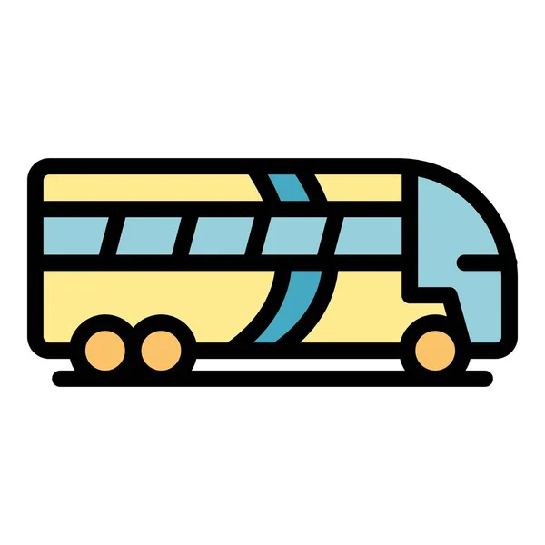 Transfer buss ikon färg kontur vektor — Stock vektor
