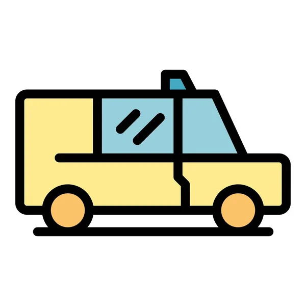 Airport service car icon color outline vector — стоковый вектор