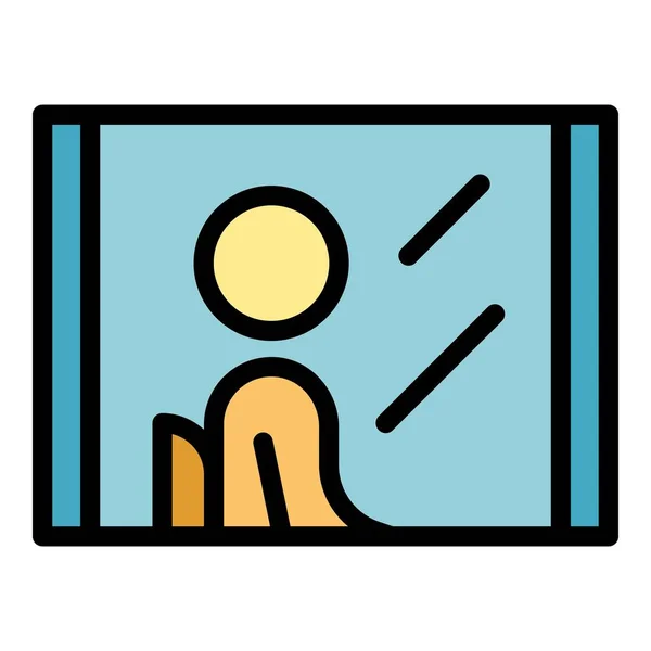 Window passenger icon color outline vector — Stockvektor